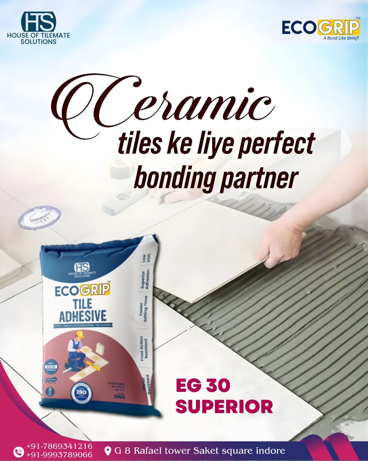 Eco Grip EG 30 Superior Tile Adhesive – The Perfect Bond for Every Tile Installation