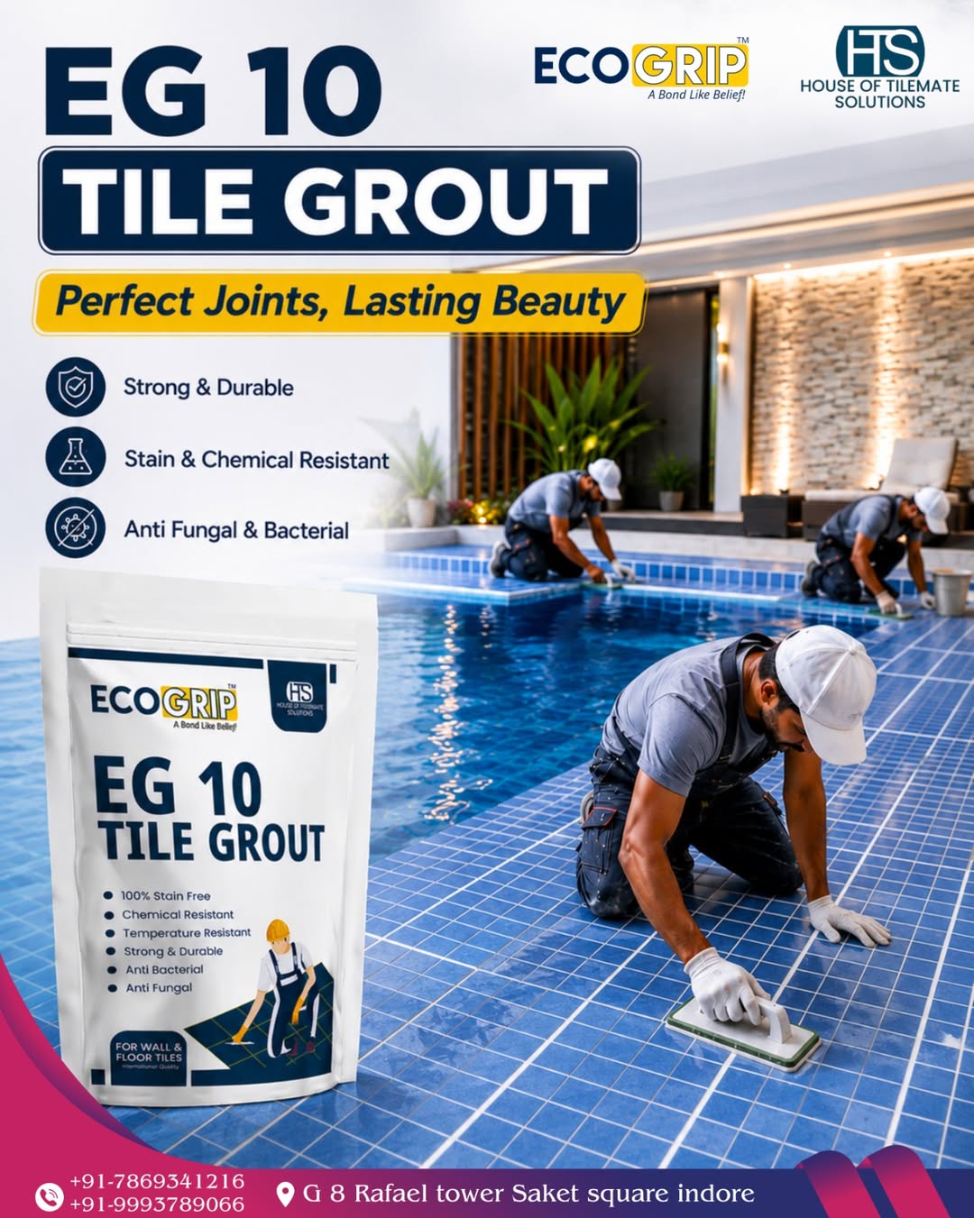 ECOGRIP EG 10 Tile Grout – Perfect Joints, Lasting Beauty for Every Space