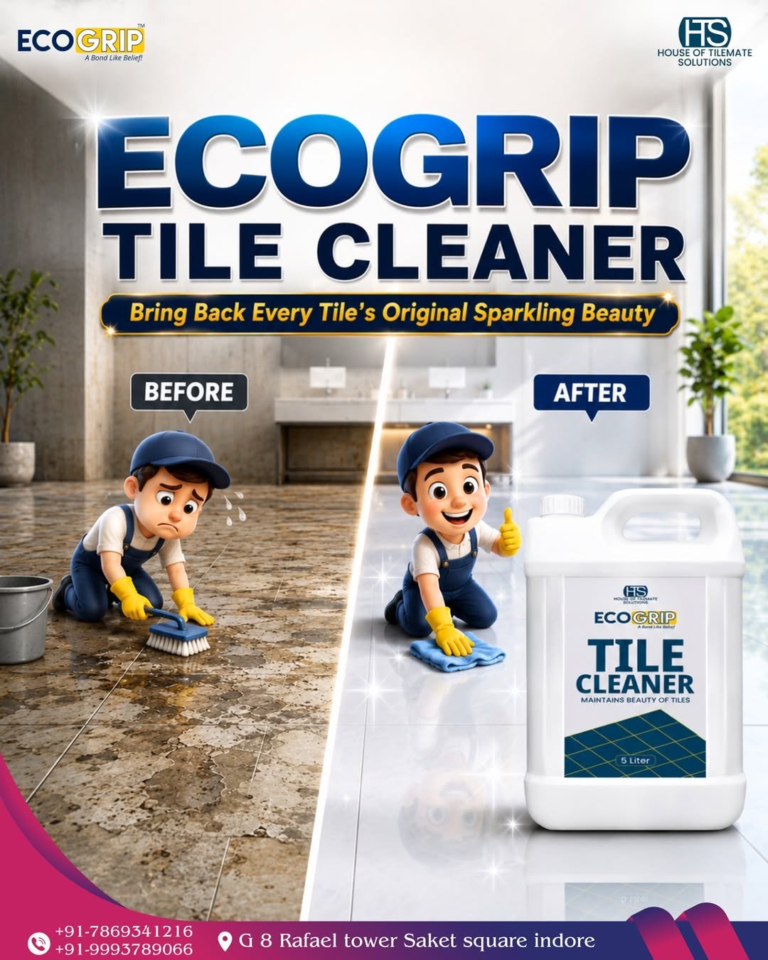 Best Tile Adhesive for Walls & ECOGRIP Tile Cleaner – The Perfect Solution for Sparkling Clean Tiles