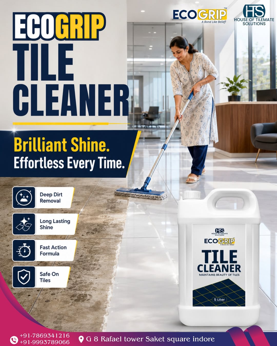 Brilliant Shine. Effortless Every Time. – Restore Your Tiles with ECOGRIP Tile Cleaner